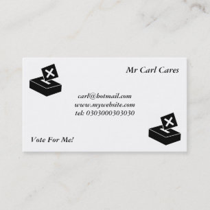 Tarjeta De Visita Caja del voto negro