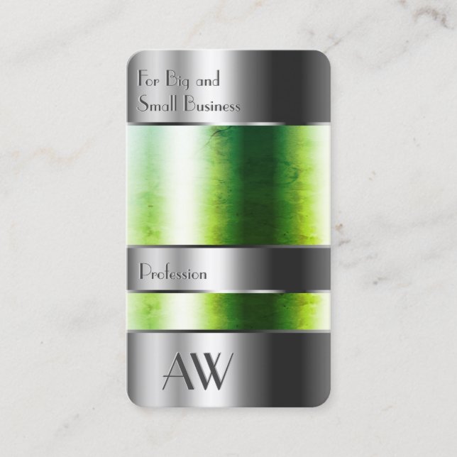 Tarjeta De Visita Caja llamativa de aluminio con monograma de veneno (Anverso)