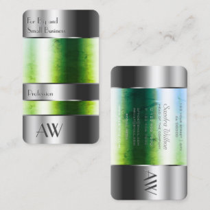 Tarjeta De Visita Caja llamativa de aluminio con monograma de veneno