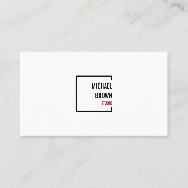 Tarjeta De Visita Caja roja cuadrada simple moderna (Anverso)