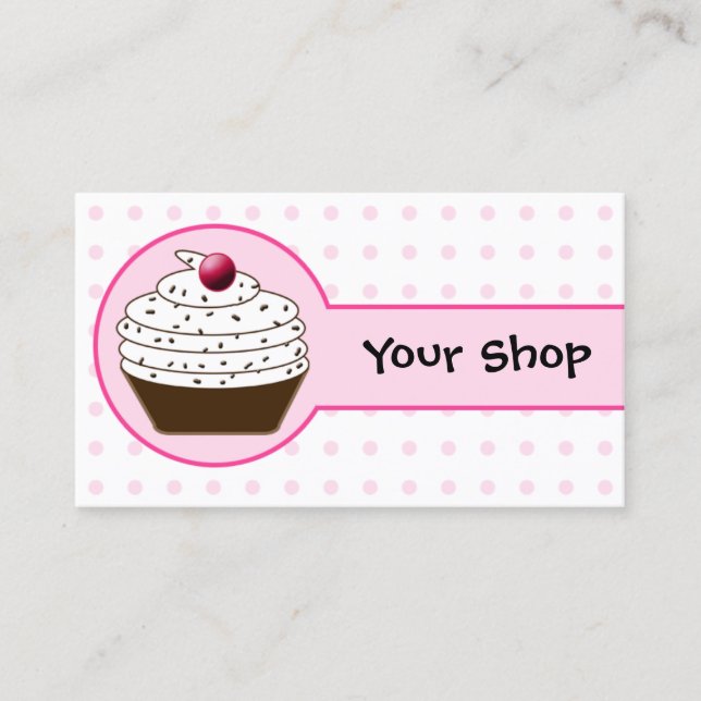 Tarjeta De Visita Cajas de negocios de quequitos dulces rosados (Anverso)