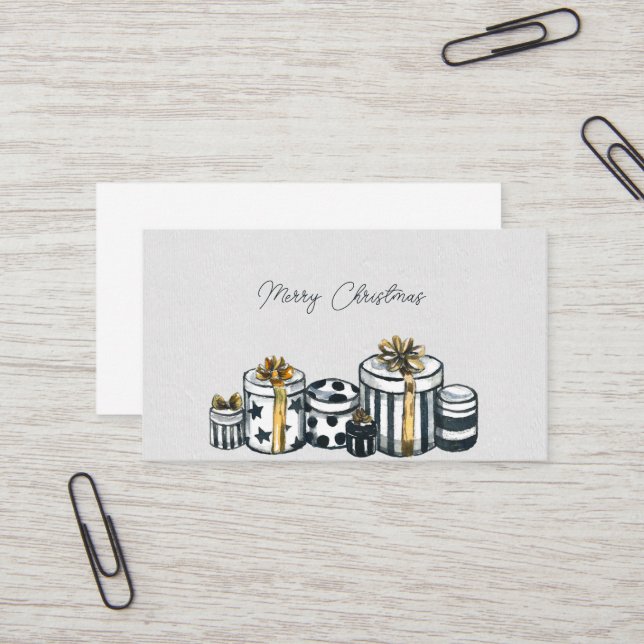 Tarjeta De Visita Cajas de Regalos de Feliz Navidad (Anverso/Reverso In Situ)