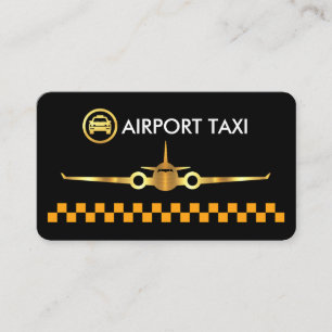 Tarjeta De Visita Cajas de taxi amarillo Avión dorado