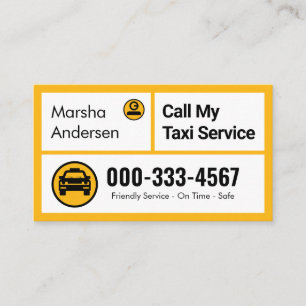 Tarjeta De Visita Cajas De Taxi Amarillo Con Estilo Conduciendo