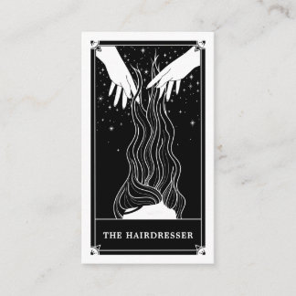 Tarjeta De Visita Cajero de pelo de Tarot Celestial Black Business c