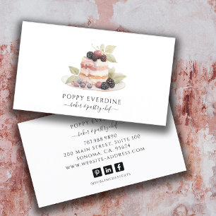 Tarjeta De Visita Cake Baker Panadería Pastelería Chef