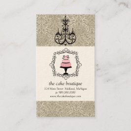 Tarjeta De Visita Cake Boutique Fancy Taupe Damask