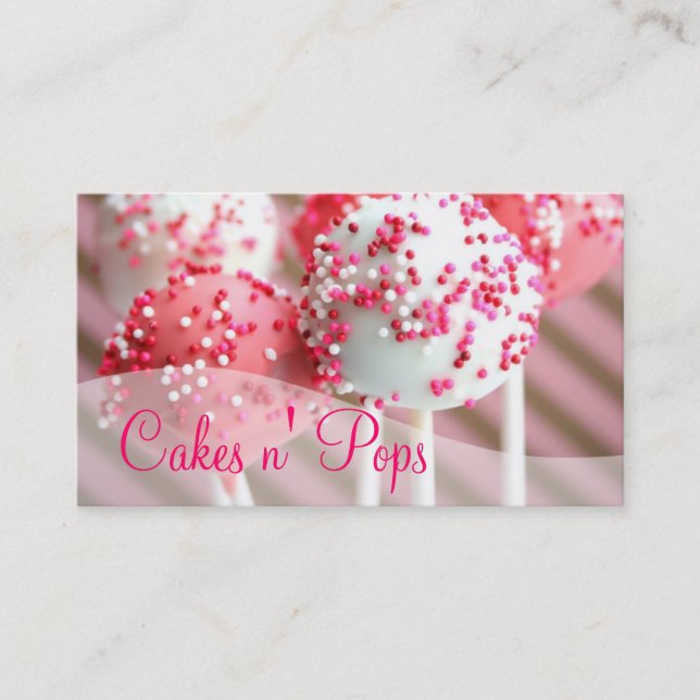 Tarjeta De Visita Cake Pops Shop Cupcakes Panadería (Anverso)