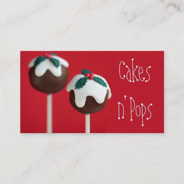 Tarjeta De Visita Cake Pops Shop Cupcakes Panadería (Anverso)