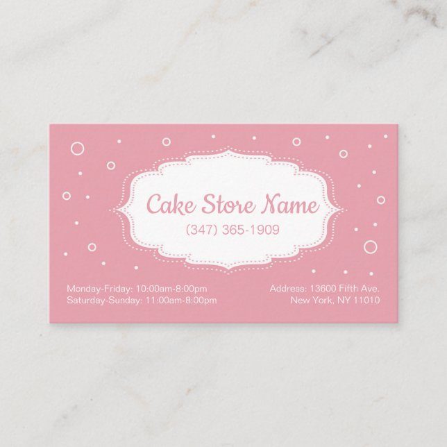 Tarjeta De Visita Cake Store business cards (Anverso)