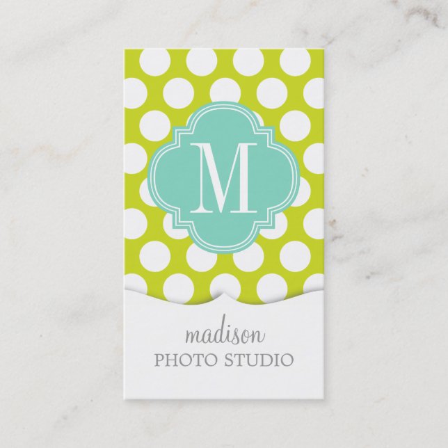 Tarjeta De Visita Cal femenina y puntos grandes rosados cones (Anverso)