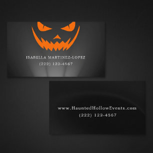 Tarjeta De Visita Calabaza de Halloween