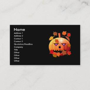 Tarjeta De Visita Calabaza loca de Halloween