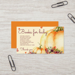 Tarjeta De Visita Calabaza pequeña, caerse deja una ducha de bebé