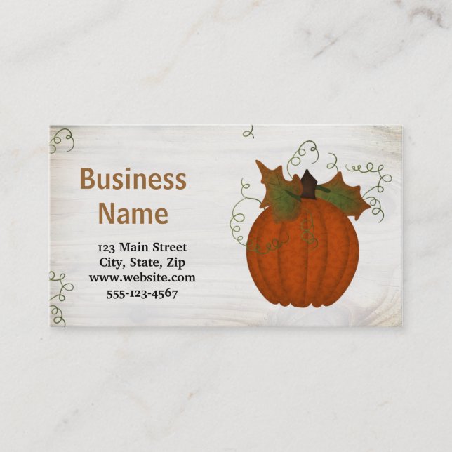 Tarjeta De Visita Calabaza personalizado (Anverso)