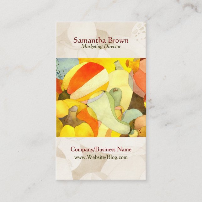 Tarjeta De Visita Calabazas acuáticas Cocina única (Anverso)