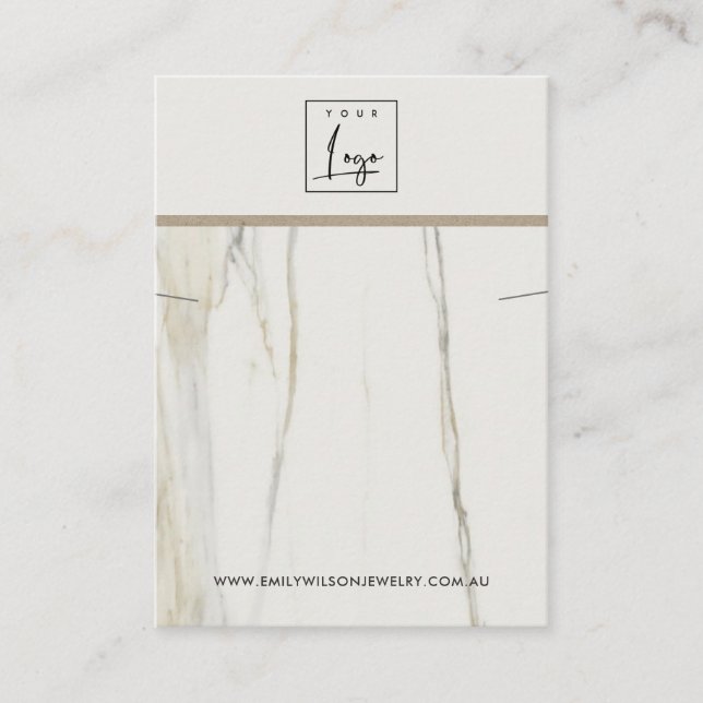 TARJETA DE VISITA CALACATTA MARBLE TEXTURA NECKLACE BRACELET PANTALL (Anverso)