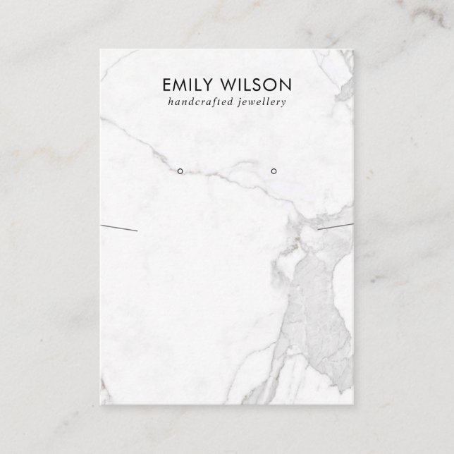 TARJETA DE VISITA CALACATTA MARBLE TEXTURA NECKLACE EARRING PANPLAY (Anverso)