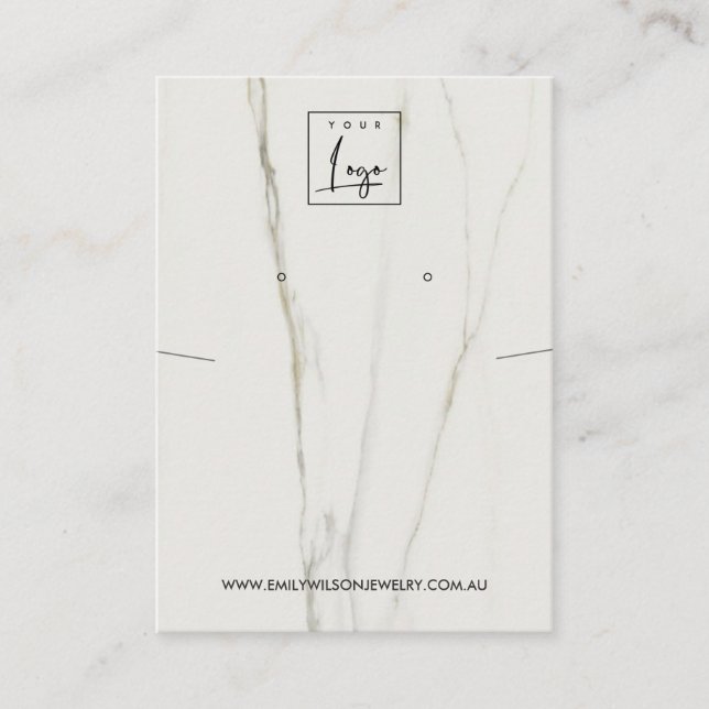 TARJETA DE VISITA CALACATTA MARBLE TEXTURA NECKLACE EARRING PANPLAY (Anverso)
