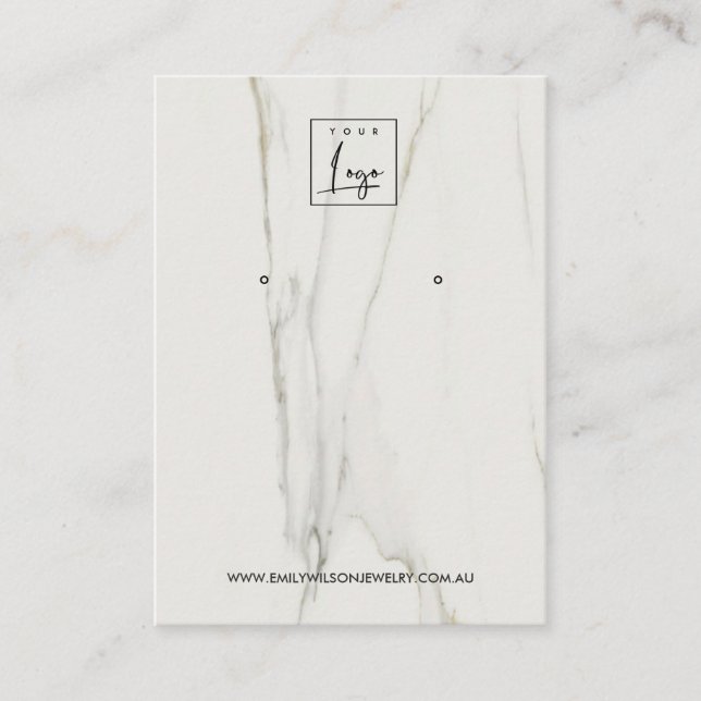 TARJETA DE VISITA CALACATTA MARBLE TEXTURA STUD EARRING PANPLAY (Anverso)