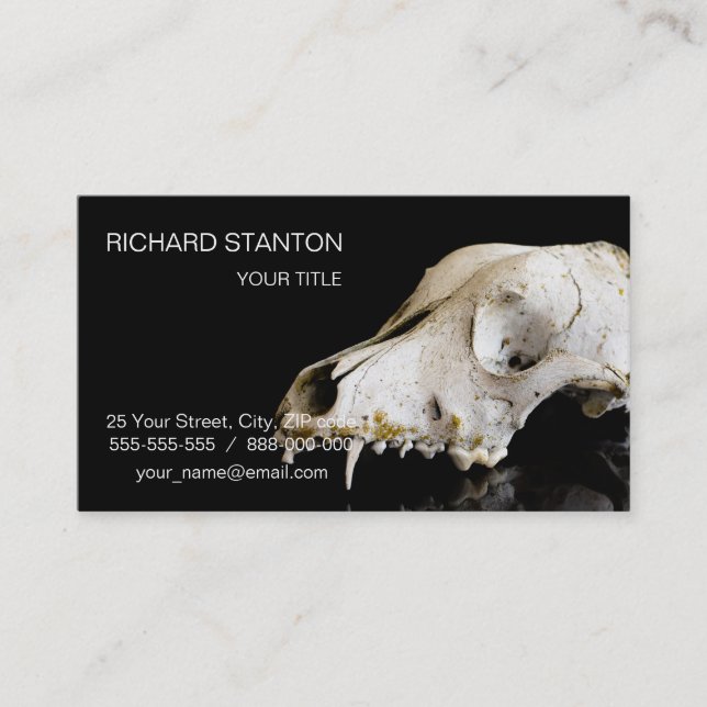 Tarjeta De Visita Calavera animal (Anverso)