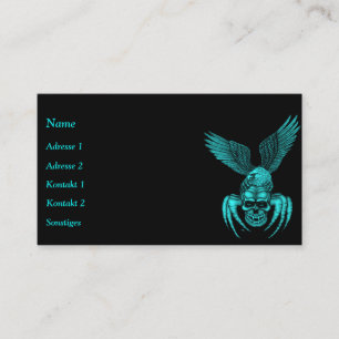 Tarjeta De Visita Calavera araña con águila al estilo tatuaje