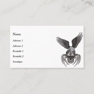 Tarjeta De Visita Calavera araña con águila al estilo tatuar