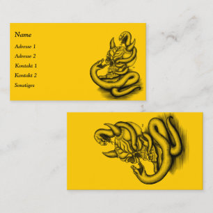 Tarjeta De Visita Calavera - Cabeza malvada con serpiente