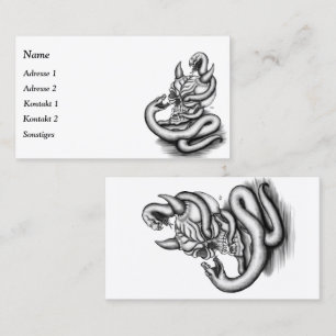 Tarjeta De Visita Calavera - Cabeza malvada con serpiente