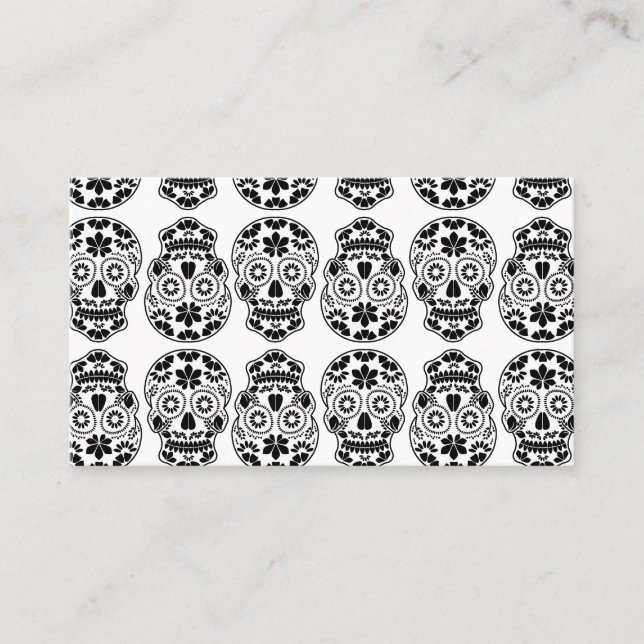 Tarjeta De Visita Calavera caña de azúcar candy_floral calavera mexi (Anverso)