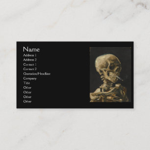 Tarjeta De Visita Calavera con cigarrillo en llamas de Van Gogh