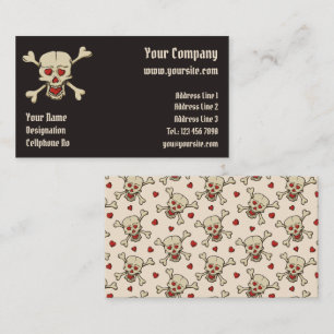 Tarjeta De Visita Calavera con corazón