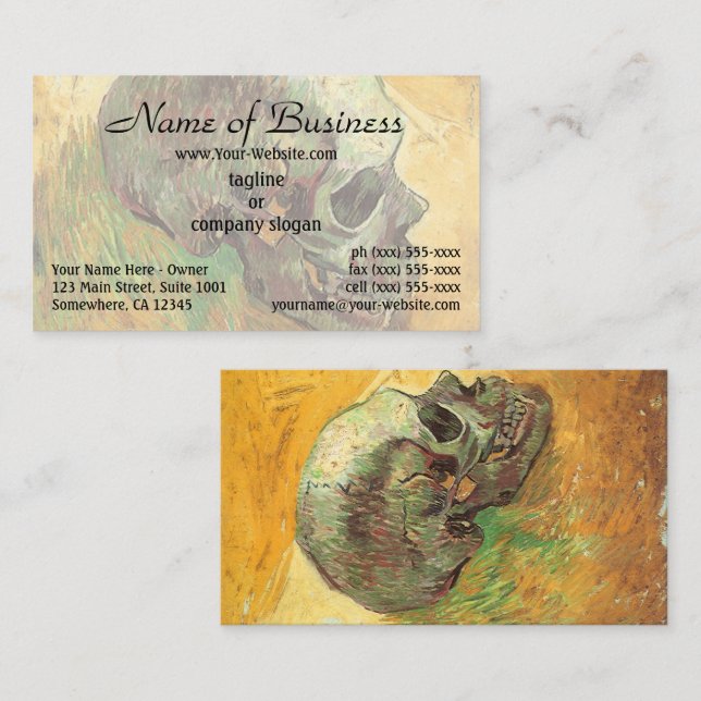 Tarjeta De Visita Calavera de Vincent van Gogh (Anverso / Reverso)
