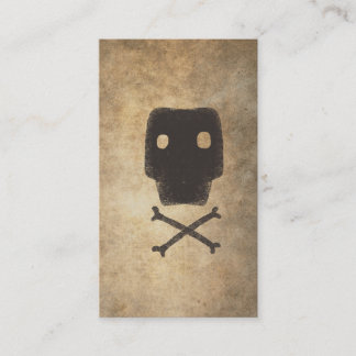 Tarjeta De Visita Calavera Deteriorada Huesos Hecha a Mano