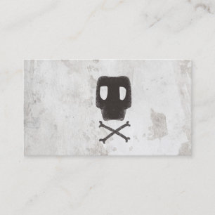 Tarjeta De Visita Calavera Deteriorada Huesos Hecha a Mano