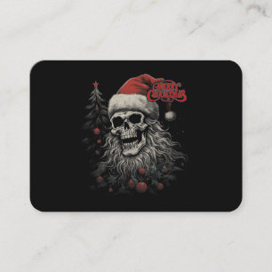 Tarjeta De Visita Calavera Esqueleto Divertida Navidad Feliz Santa C