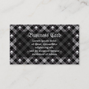 Tarjeta De Visita Calavera gótica Tartán Plaid