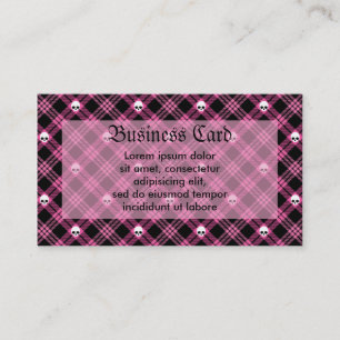 Tarjeta De Visita Calavera gótica Tartán Plaid
