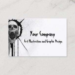 Tarjeta De Visita Calavera gritando