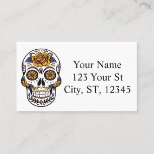 Tarjeta De Visita Calavera Mexicana de Halloween Thunder_Cove