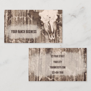 Tarjeta De Visita Calavera ruidosa de toro marrón occidental
