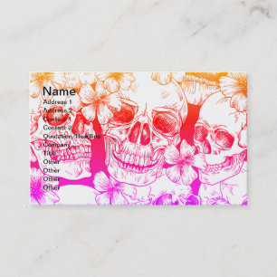 Tarjeta De Visita Calaveras y flores