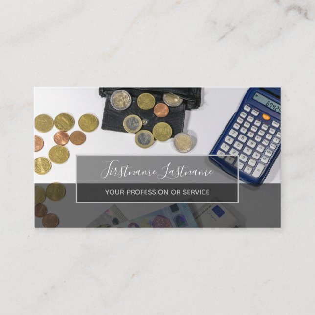Tarjeta De Visita Calculadora de contadores de impuestos y expertos  (Anverso)