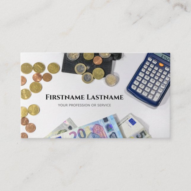 Tarjeta De Visita Calculadora de contadores de impuestos y expertos  (Anverso)