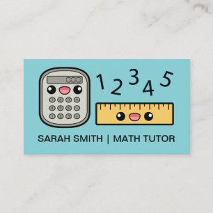 Tarjeta De Visita Calculadora Linda y Regla Tutor de Matemáticas