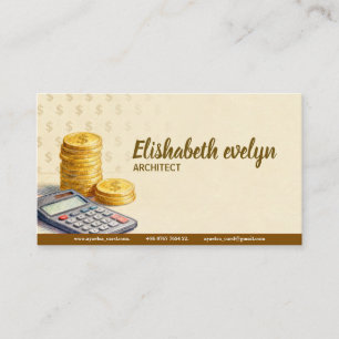 Tarjeta De Visita Cálculo del crecimiento financiero con monedas 643