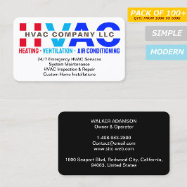 Tarjeta De Visita Calefacción, ventilación y aire acondicionado - HV