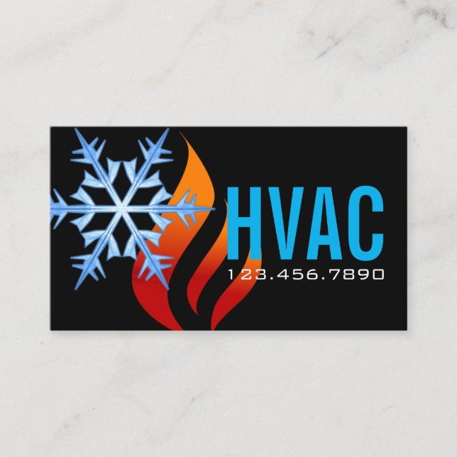 Tarjeta De Visita Calefacción y refrigeración , Aire acondicionado,  (Anverso)