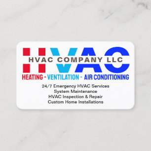 Tarjeta De Visita Calefacción y ventilación y aire acondicionado - H