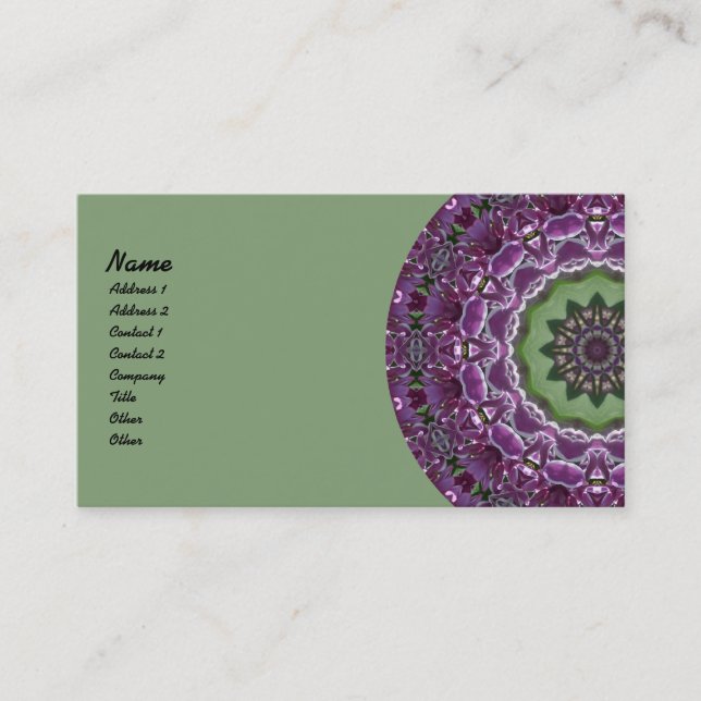 Tarjeta De Visita Caleidoscopio de las lilas (Anverso)